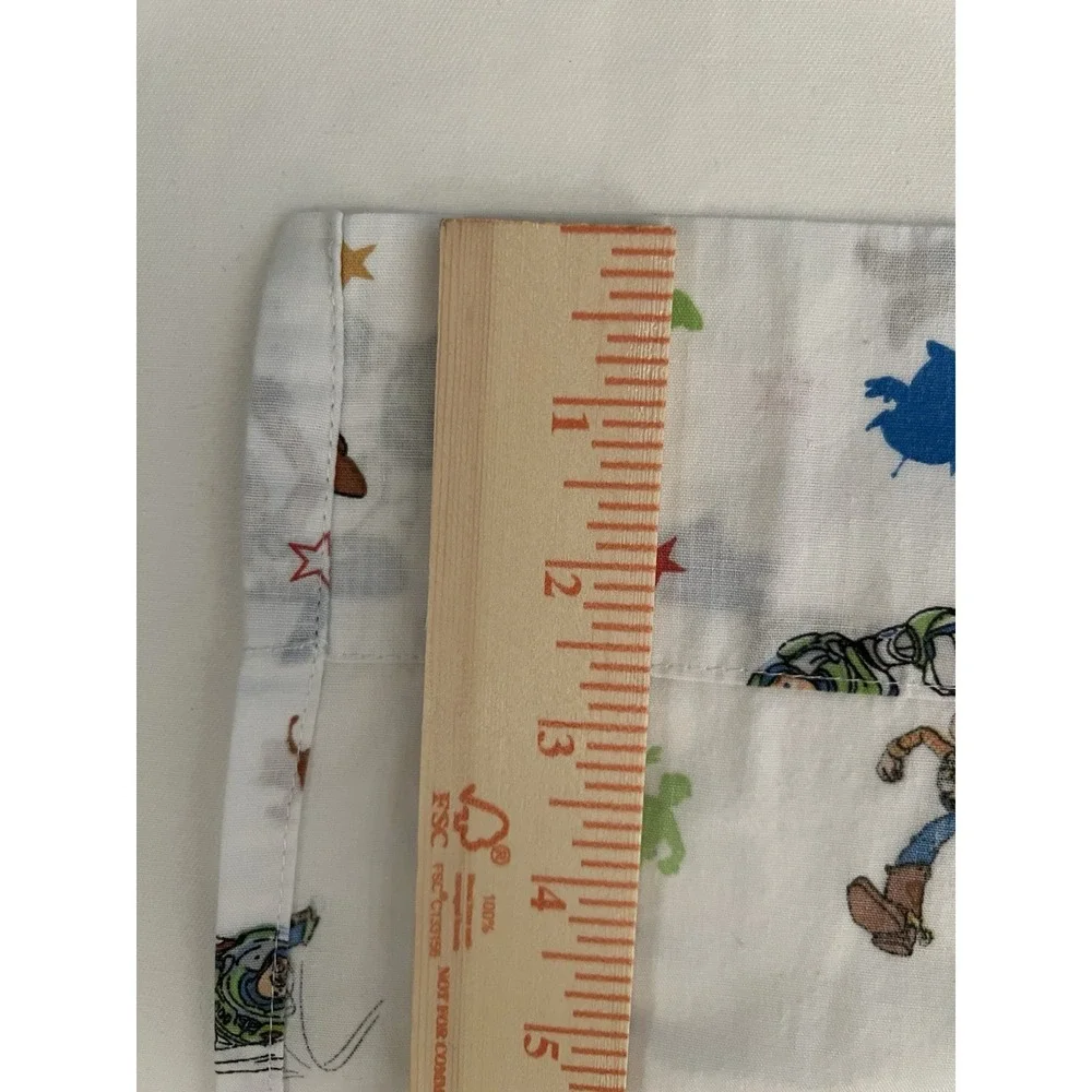 Vintage Disney Pixar TOY STORY‎ Toddler Flat Sheet Andy Buzz Crown Crafts
